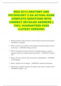 WGU D313 ANATOMY AND  PHYSIOLOGY 2 OA ACTUAL EXAM  COMPLETE QUESTIONS WITH  CORRECT DETAILED ANSWERS &vert;&vert;  100&percnt; GUARANTEED PASS  <LATEST VERSION> 