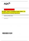 FIN 320 &ndash; Exam 1 Complete Study Guide - A&plus; Verified Notes & Solved Questions