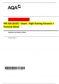 FIN 320 &lpar;SIUE&rpar; &ndash; Exam - High-Scoring Answers &plus; Formula Sheet&period;