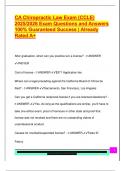CA Chiropractic Law Exam &lpar;CCLE&rpar;  2025&sol;2026 Exam Questions and Answers  100&percnt; Guaranteed Success &vert; Already  Rated A&plus;