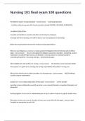 Nursing 101 final exam 100 questions And 100&percnt; Correct Verified Guaranteed Pass At First Attempt&excl;&excl;