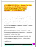 COR 2 2025&sol;2026 Exam Comprehensive  Questions and Verified Answers &vert;  Accurate Solutions &vert; Get it 100&percnt;  Correct&excl;&excl; &vert; Already Graded A&plus; 