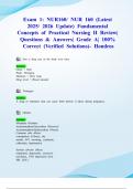 Exam 1&colon; NUR160&sol; NUR 160 &lpar;Latest 2025&sol; 2026 Update&rpar; Fundamental Concepts of Practical Nursing II Review&vert; Questions & Answers&vert; Grade A&vert; 100&percnt; Correct &lpar;Verified Solutions&rpar;- Hondros