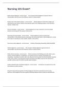 Nursing 101 Exam&ast; Questions With Correct Answers Success Guaranteed Pass&period;