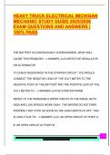 HEAVY TRUCK ELECTRICAL MICHIGAN  MECHANIC STUDY GUIDE 2025&sol;2026  EXAM QUESTIONS AND ANSWERS &vert;  100&percnt; PASS 