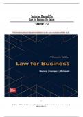Instructor Solution Manual for Law for Business 15th Edition Barnes Chapter 1-47