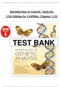 Introduction to Genetic Analysis&comma; 12th Edition - Griffiths Test Bank - All 20 Chapters Covered