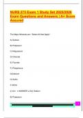 NURS 275 Exam 1 Study Set 2025&sol;2026  Exam Questions and Answers &vert; A&plus; Score  Assured