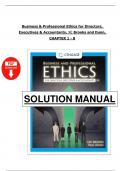 Business & Professional Ethics for Directors&comma; Executives & Accountants &lpar;Brooks and Dunn&comma; 9th Edition&rpar; &ndash; Complete Solution Manual for Chapters 1&ndash;8