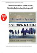 Fundamentals of Information Systems 9th Edition by Stair &ndash; Solution Manual - All 9 Chapters Covered