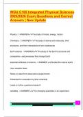 WGU C165 Integrated Physical Sciences  2025&sol;2026 Exam Questions and Correct  Answers &vert; New Update
