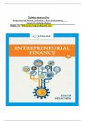 Solution manual for Entrepreneurial finance 7th edition by J Chris leach and Ronald W. Melicher All Chapters 1-16 Covered