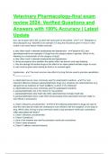 Veterinary Pharmacology final exam &lpar;Questions with 100&percnt; Correct Answers&rpar; RATED A&plus;&period;