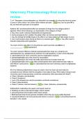 Veterinary Pharmacology final exam &lpar;Questions with 100&percnt; Correct Answers&rpar; RATED A&plus;&period;