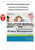 Solution and Answer Guide - Contemporary Project Management&comma; 5th Edition - Kloppenborg &lpar;Chapters 1&ndash;15&rpar;
