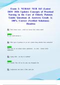 Exam 2&colon; NUR163&sol; NUR 163 &lpar;Latest 2025&sol; 2026 Update&rpar; Concepts of Practical Nursing in the Care of Elderly Patients Guide&vert; Questions & Answers&vert; Grade A&vert; 100&percnt; Correct &lpar;Verified Solutions&rpar;- Hondros