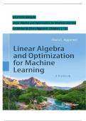 Solution Manual for Linear Algebra and Optimization for Machine Learning 1st Edition by Charu Aggarwal&comma; All 11 Chapters Covered&comma; Verified Latest Edition