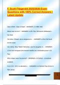 F&period; Scott Fitzgerald 2025&sol;2026 Exam  Questions with 100&percnt; Correct Answers &vert;  Latest Update