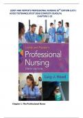 Leddy & Pepper's Professional Nursing &ndash; Test Bank for 10th Edition by Lucy J&period; Hood &ndash; NCLEX and Exam Review Questions Complete Chapters 1-22