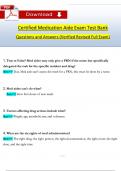 Medication Aide &ndash; Complete Unit Quizzes and Tests with Answers &ndash; All-Inclusive Study Resource