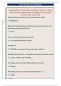 Essentials for Nursing Assistants&sol; Mosby's Final  Exam Review Questions with Detailed Verified  Answers for Accuracy 