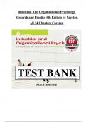Industrial And Organizational Psychology Research and Practice 6th Edition by Paul E&period; Spector - Test Bank