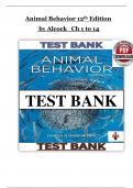 Animal Behavior &ndash; 12th Edition by John Alcock &vert; Test Bank &vert; Complete Chapter-by-Chapter Exam Resource