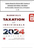 Solution Manual for McGraw-Hill's Taxation of Individuals 2024 Edition&comma; 15th Edition By Brian Spilker&comma; Benjamin Ayers&comma; All Chapters 1 - 14