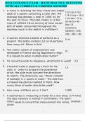 HESI ENTRANCE EXAM - MATH PRACTICE QUESTIONS WITH ALL CORRECT & VERIFIED ANSWERS