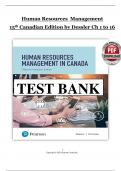 Test Bank - Human Resources Management in Canada&comma; 15th Edition by Gary Dessler&comma; Chapter 1-17 &vert; All Chapters with Answers and Rationales &vert; 