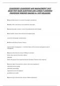 LEADERSHIP-LEADERSHIP AND MANAGEMENT 2025 EXAM TEST BANK QUESTIONS AND CORRECT ANSWERS PROFESSOR VERIFIED GRADED A&plus; JUST RELEASED