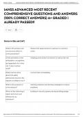 IAHSS ADVANCED MOST RECENT COMPREHENSIVE QUESTIONS AND ANSWERS &lpar;100&percnt; CORRECT ANSWERS&rpar; A&plus; GRADED &vert; ALREADY PASSED&excl;&excl;