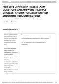 Med-Surg Certification Practice EXAM QUESTIONS AND ANSWERS &lpar;MULTIPLE CHOICES&rpar; AND &lpar;RATIONALES&rpar; VERIFIED SOLUTIONS &vert;100&percnt; CORRECT 2025
