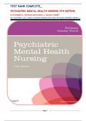 TEST BANK COMPLETE&lowbar; PSYCHIATRIC MENTAL HEALTH NURSING 5TH EDITION&comma; BY KATHERINE M&period; FORTINASH AND PATRICIA A&period; HOLODAY WORRET ALL CHAPTERS 1-30&vert; 7 UNITS&vert; UPDATED VERSION WITH WELL DETAILED ANSWERS&vert; GRADE A&plus;