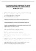 FINANCIAL STATEMENT MODELLING TEST BANK COMPLETE QUESTIONS AND CORRECT DETAILED ANSWERS RATED A&plus;