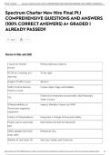 Spectrum Charter New Hire Final Pt&period;I COMPREHENSIVE QUESTIONS AND ANSWERS &lpar;100&percnt; CORRECT ANSWERS&rpar; A&plus; GRADED &vert; ALREADY PASSED&excl;&excl;