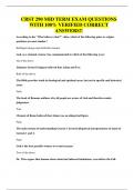CRST 290 MID TERM EXAM QUESTIONS WITH 100&percnt; VERIFIED CORRECT ANSWERS&excl;&excl;