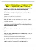 CRST 290 TERM 1 EXAM QUESTIONS WITH 100&percnt; VERIFIED CORRECT ANSWERS&excl;&excl;