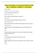 CRST 290 WEEK 1 EXAM QUESTIONS WITH 100&percnt; VERIFIED CORRECT ANSWERS&excl;&excl;