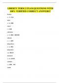 LIBERTY TERM 2 EXAM QUESTIONS WITH 100&percnt; VERIFIED CORRECT ANSWERS&excl;&excl;
