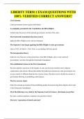 LIBERTY TERM 1 EXAM QUESTIONS WITH 100&percnt; VERIFIED CORRECT ANSWERS&excl;&excl;
