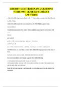 LIBERTY MIDTERM EXAM QUESTIONS WITH 100&percnt; VERIFIED CORRECT ANSWERS&excl;&excl;