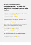 Oklahoma permit test questions &sol; Comprehensive Practice Test Study Guide Newest Actual Questions & Answers &lpar;A&plus; Guide Solutions&period;