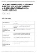 CADE Storm Water Compliance Construction QUESTIONS WITH ACCURATE VERIFIED ANSWERS &lpar;ACCURATE SOLUTIONS&rpar; A&plus; PASSED&excl;&excl; 2025 EXAM