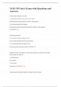 NUR 139 Unit 4 Exam with Questions and Answers