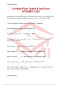 Certified Fiber Optics Final Exam UPDATED 2025
