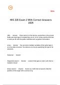 MIS 220 Exam 2 With Correct Answers 2025