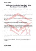 WA Surplus Lines Broker Exam Study Guide Questions and Answers 2025