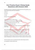 CLC Practice Exam 5 Study Guide Questions with Answers 2025