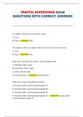 Traffic Supervisor Certification Exam &ndash; Complete Set of Questions with Correct Answers